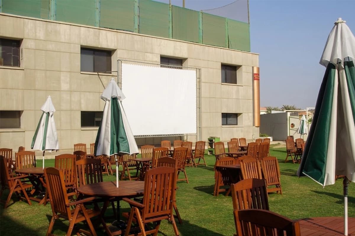 Outdoor screening lawn seating